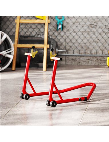 HOMCOM Motorcycle Rear Wheel Stand, 544 kg Capacity Heavy Duty Steel Motorbike Motorcycle Paddock Stand Lift with Adjustable U +