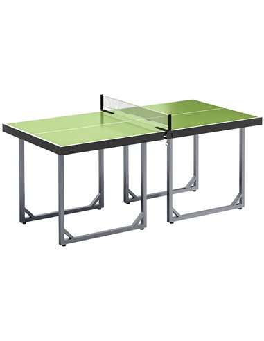 HOMCOM 6ft Table Tennis Table, Ping Pong Table with Net, Foldable and Portable Ping Pong Set for Indoor Outdoor Use, Easy Assemb