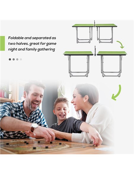 HOMCOM 6ft Table Tennis Table, Ping Pong Table with Net, Foldable and Portable Ping Pong Set for Indoor Outdoor Use, Easy Assemb