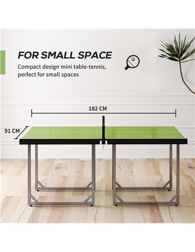 HOMCOM 6ft Table Tennis Table, Ping Pong Table with Net, Foldable and Portable Ping Pong Set for Indoor Outdoor Use, Easy Assemb
