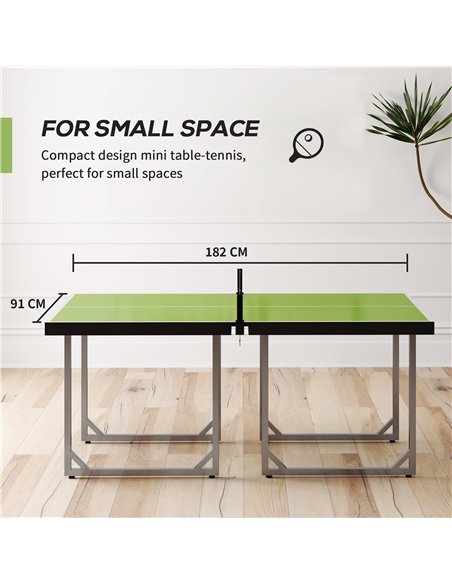 HOMCOM 6ft Table Tennis Table, Ping Pong Table with Net, Foldable and Portable Ping Pong Set for Indoor Outdoor Use, Easy Assemb