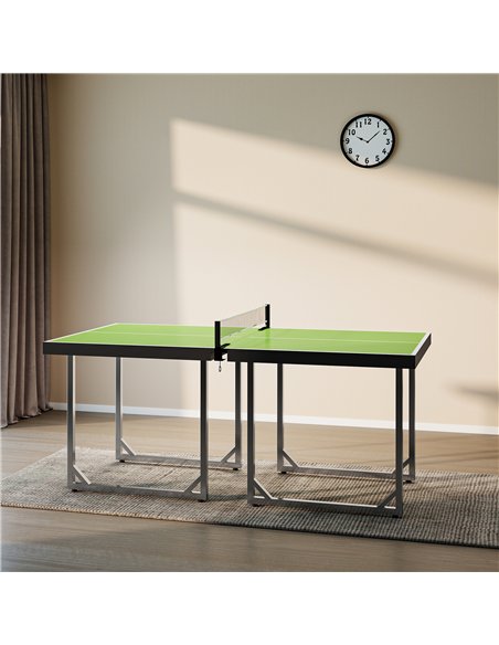 HOMCOM 6ft Table Tennis Table, Ping Pong Table with Net, Foldable and Portable Ping Pong Set for Indoor Outdoor Use, Easy Assemb