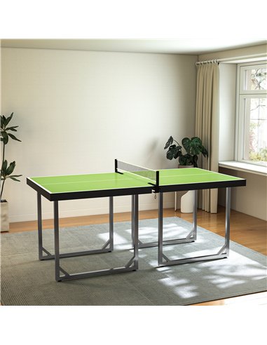 HOMCOM 6ft Table Tennis Table, Ping Pong Table with Net, Foldable and Portable Ping Pong Set for Indoor Outdoor Use, Easy Assemb