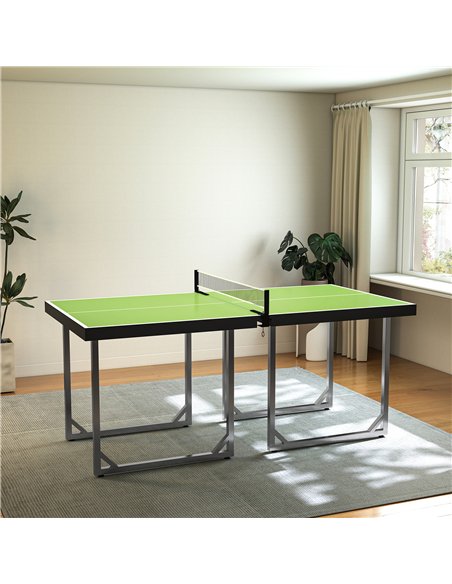 HOMCOM 6ft Table Tennis Table, Ping Pong Table with Net, Foldable and Portable Ping Pong Set for Indoor Outdoor Use, Easy Assemb