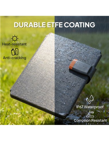 HOMCOM 36W Foldable Solar Panel, Portable Solar Charger Type-C to USB-A Charging Port, Power Supply for Outdoor