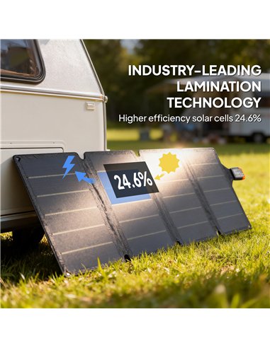 HOMCOM 36W Foldable Solar Panel, Portable Solar Charger Type-C to USB-A Charging Port, Power Supply for Outdoor