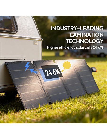 HOMCOM 36W Foldable Solar Panel, Portable Solar Charger Type-C to USB-A Charging Port, Power Supply for Outdoor