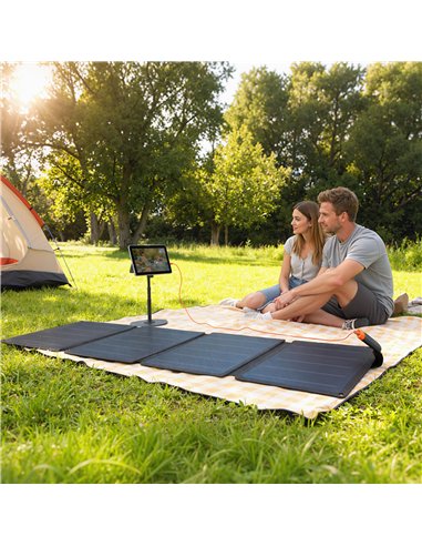 HOMCOM 36W Foldable Solar Panel, Portable Solar Charger Type-C to USB-A Charging Port, Power Supply for Outdoor