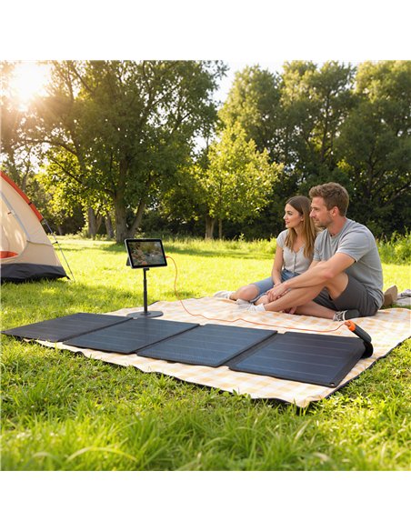 HOMCOM 36W Foldable Solar Panel, Portable Solar Charger Type-C to USB-A Charging Port, Power Supply for Outdoor