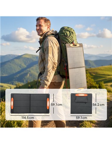 HOMCOM 100W Portable Solar Panel, Foldable Solar Charger with USB-A & USB-C Fast Charging Output, IP67 Waterproof for Mobile Pho