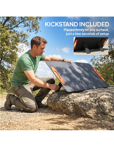 HOMCOM 100W Portable Solar Panel, Foldable Solar Charger with USB-A & USB-C Fast Charging Output, IP67 Waterproof for Mobile Pho