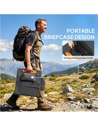 HOMCOM 100W Portable Solar Panel, Foldable Solar Charger with USB-A & USB-C Fast Charging Output, IP67 Waterproof for Mobile Pho