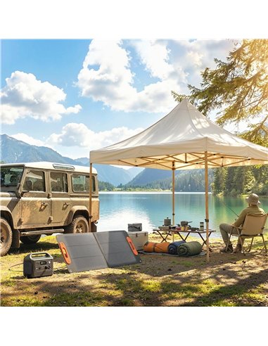 HOMCOM 100W Portable Solar Panel, Foldable Solar Charger with USB-A & USB-C Fast Charging Output, IP67 Waterproof for Mobile Pho