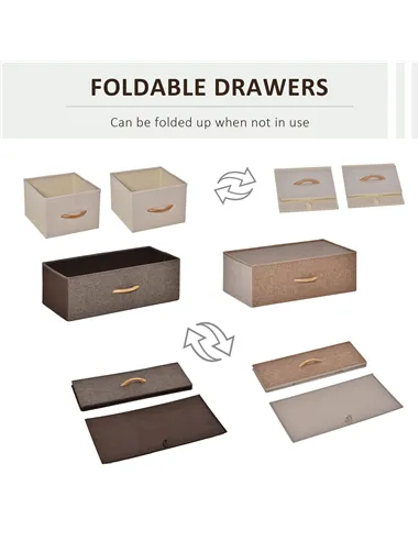 HOMCOM 4-Drawer Dresser, 3-Tier Storage Organizer, Tower Unit for Bedroom Hallway Closets with Steel Frame Wooden Top