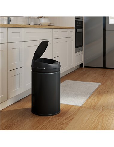 HOMCOM 30L Stainless Steel Sensor Bin - Black