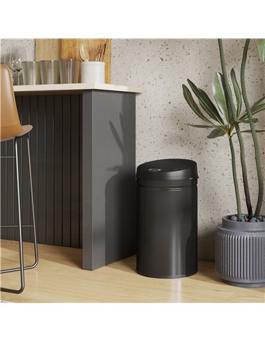 HOMCOM 30L Stainless Steel Sensor Bin - Black