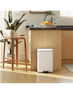 HOMCOM 20L Kitchen Bin with Soft-Close Lid and Stay-Open Function, Pedal Bin with Removable Inner Bucket for Kitchen, Office, Ho 2