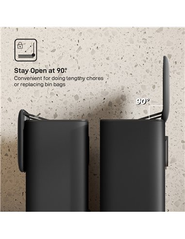 HOMCOM 8L Hanging Kitchen Bin, Rubbish bin with Lid and Removable Inner Bucket for Kitchen Cabinet Door, Under Sink, Office