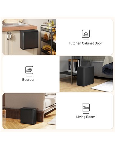 HOMCOM 8L Hanging Kitchen Bin, Rubbish bin with Lid and Removable Inner Bucket for Kitchen Cabinet Door, Under Sink, Office