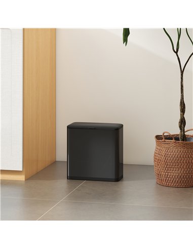 HOMCOM 8L Hanging Kitchen Bin, Rubbish bin with Lid and Removable Inner Bucket for Kitchen Cabinet Door, Under Sink, Office