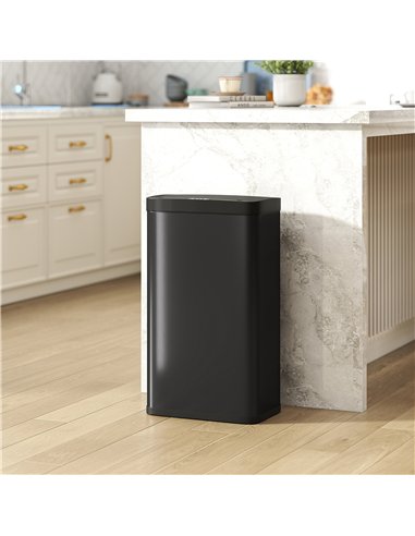 HOMCOM 45L Kitchen Sensor Bin - Black