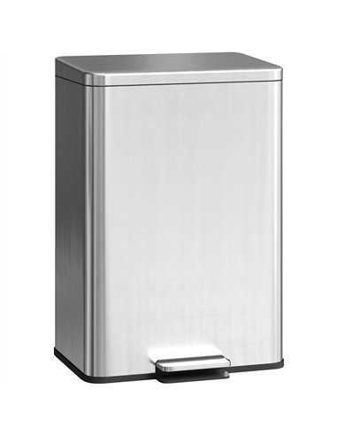 HOMCOM 20L Kitchen Bin with Soft-Close Lid and Stay-Open Function, Stainless Steel Pedal Bin with Removable Inner Bucket for Kit