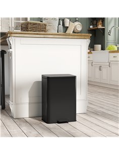 HOMCOM 20L Kitchen Bin with Soft-Close Lid and Stay-Open Function, Stainless Steel Pedal Bin with Removable Inner Bucket for Kit 2