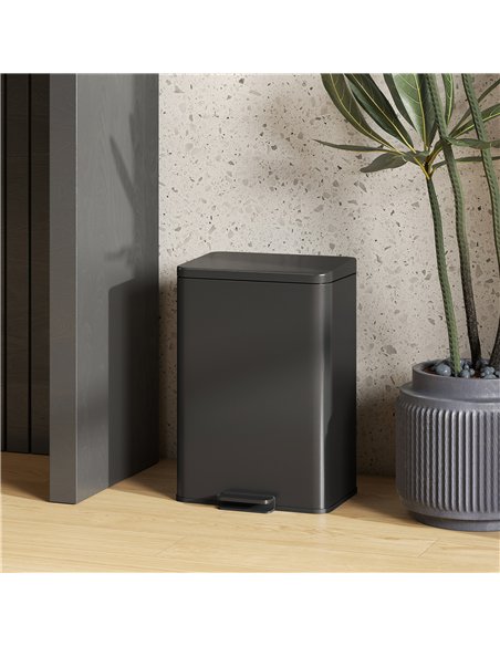 HOMCOM 20L Kitchen Bin with Soft-Close Lid and Stay-Open Function, Stainless Steel Pedal Bin with Removable Inner Bucket for Kit