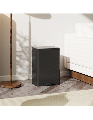 HOMCOM 20L Kitchen Bin with Soft-Close Lid and Stay-Open Function, Stainless Steel Pedal Bin with Removable Inner Bucket for Kit