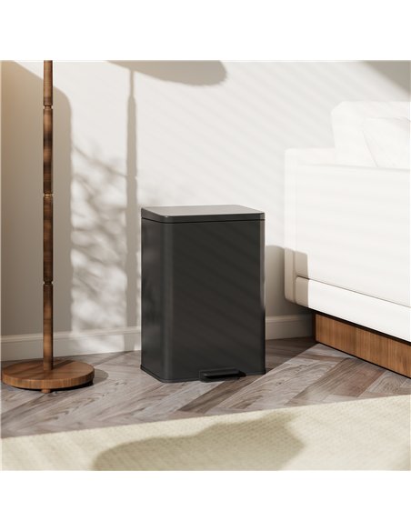 HOMCOM 20L Kitchen Bin with Soft-Close Lid and Stay-Open Function, Stainless Steel Pedal Bin with Removable Inner Bucket for Kit