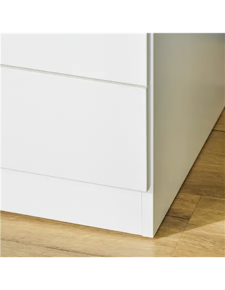 HOMCOM Chest of Drawers, 4 Drawers Storage Cabinet with Metal Rails, Anti-Tip for Playroom, Nursery Room, Hallway, etc