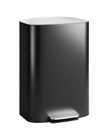 HOMCOM 50L Kitchen Bin with Soft-Close Lid and Stay-Open Function, Stainless Steel Pedal Bin with Removable Inner Bucket, Carry 