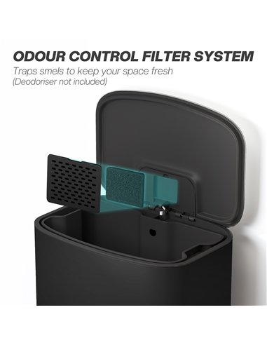 HOMCOM 50L Kitchen Bin with Soft-Close Lid and Stay-Open Function, Stainless Steel Pedal Bin with Removable Inner Bucket, Carry 