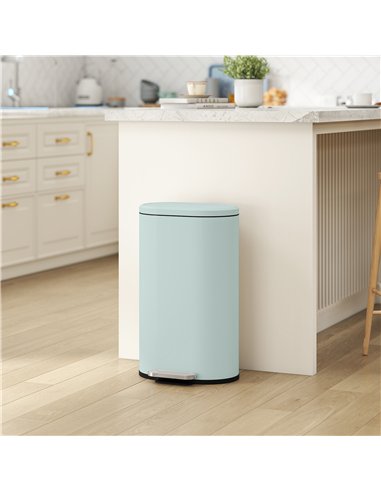 HOMCOM 30 L Modern Curved Kitchen Bin - Green