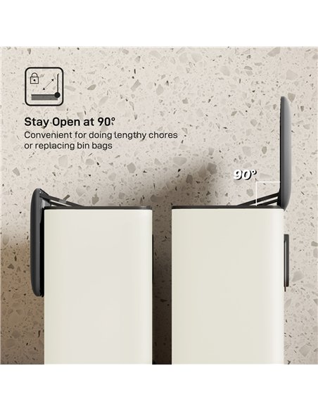 HOMCOM 8L Hanging Kitchen Bin, Rubbish bin with Lid and Removable Inner Bucket for Kitchen Cabinet Door, Under Sink, Office