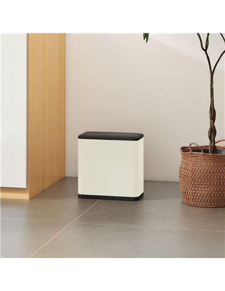 HOMCOM 8L Hanging Kitchen Bin, Rubbish bin with Lid and Removable Inner Bucket for Kitchen Cabinet Door, Under Sink, Office