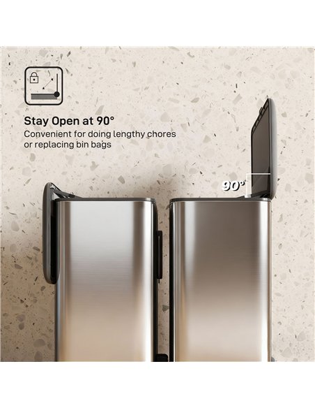 HOMCOM 8L Hanging Kitchen Bin, Rubbish bin with Lid and Removable Inner Bucket for Under Cabinet Door, Under Sink, Office