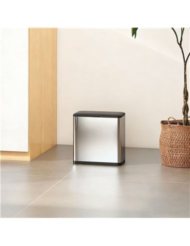 HOMCOM 8L Hanging Kitchen Bin, Rubbish bin with Lid and Removable Inner Bucket for Under Cabinet Door, Under Sink, Office