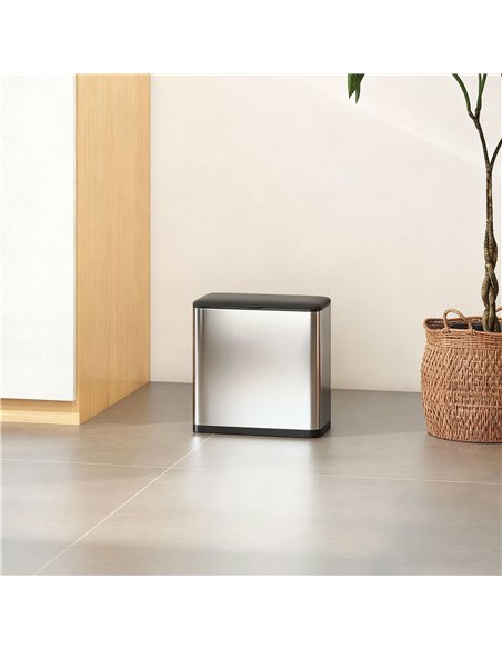 HOMCOM 8L Hanging Kitchen Bin, Rubbish bin with Lid and Removable Inner Bucket for Under Cabinet Door, Under Sink, Office