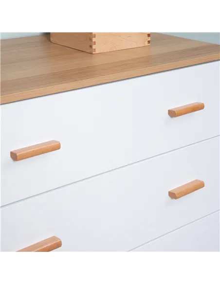 HOMCOM Chest of Drawers with 3 Drawers, Bedroom Cabinet, Storage Organizer for Living Room, White and Natural