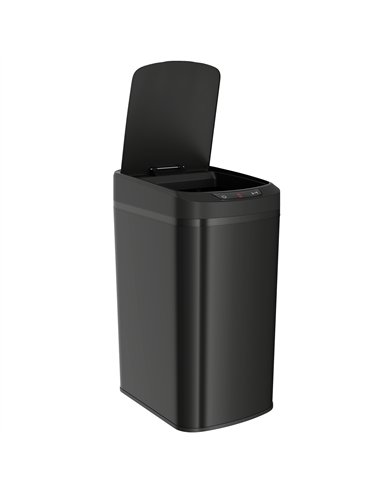HOMCOM 12L Sensor Bin, Automatic Touchless Motion Sensor Kitchen Bin with Fingerprint Resistant Stainless Steel, Black
