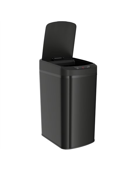 HOMCOM 12L Sensor Bin, Automatic Touchless Motion Sensor Kitchen Bin with Fingerprint Resistant Stainless Steel, Black
