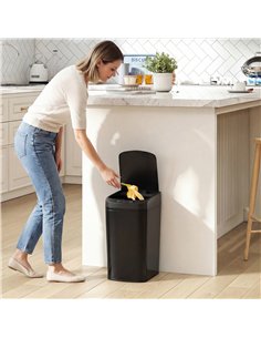 HOMCOM 12L Sensor Bin, Automatic Touchless Motion Sensor Kitchen Bin with Fingerprint Resistant Stainless Steel, Black 2