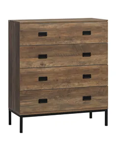 HOMCOM Chest of Drawers, 4-Drawer Storage Organiser Unit with Metal Frame for Bedroom, Living Room, Brown