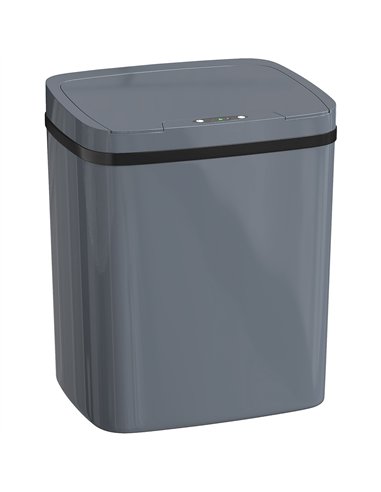 HOMCOM 15L Sensor Bin, Automatic Touchless Kitchen Bin, Easy Clean, Battery Operated for Home Office, Bedroom, Bathroom, Grey