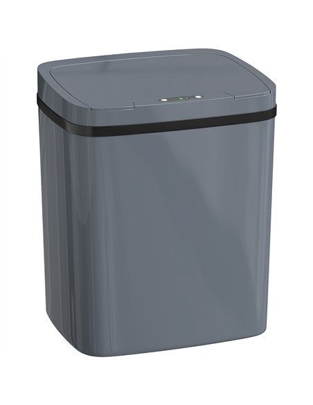 HOMCOM 15L Sensor Bin, Automatic Touchless Kitchen Bin, Easy Clean, Battery Operated for Home Office, Bedroom, Bathroom, Grey