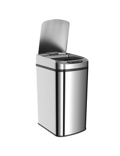 HOMCOM 12L Sensor Bin, Automatic Touchless Motion Sensor Kitchen Bin with Fingerprint Resistant Stainless Steel, Silver