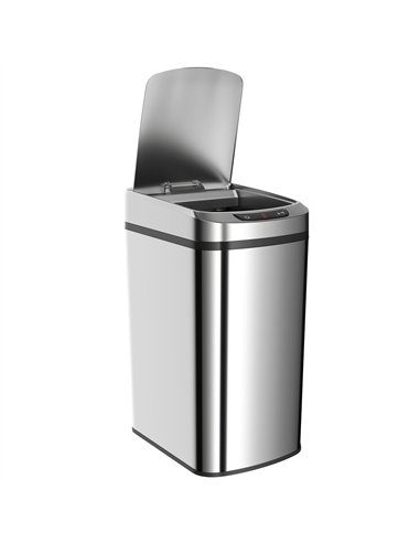 HOMCOM 12L Sensor Bin, Automatic Touchless Motion Sensor Kitchen Bin with Fingerprint Resistant Stainless Steel, Silver