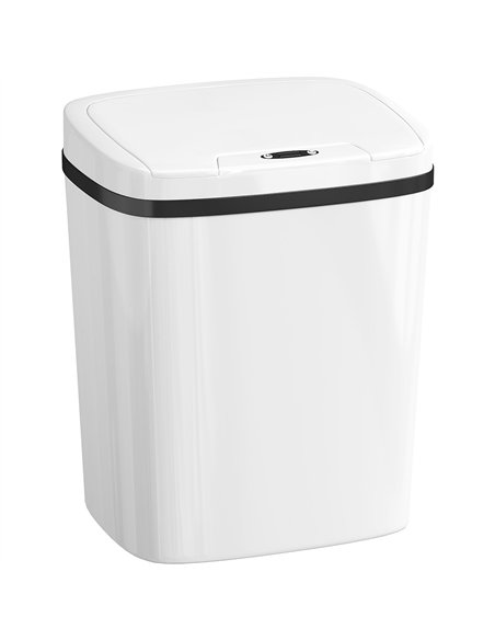 HOMCOM 15L Sensor Bin, Automatic Touchless Kitchen Bin, Easy Clean, Battery Operated for Home Office, Bedroom, Bathroom, White