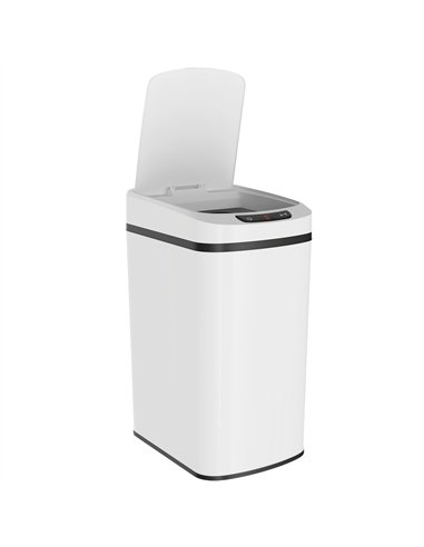 HOMCOM 12L Sensor Bin, Automatic Touchless Motion Sensor Kitchen Bin with Fingerprint Resistant Stainless Steel, White